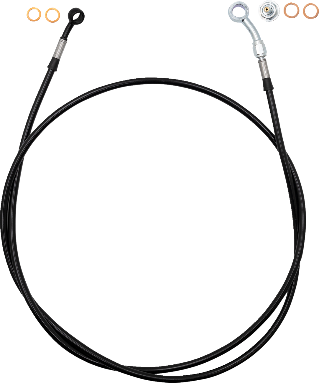 FBI Fat Baggers EZ Install Brake Line for 2008-2026 Harley-Davidson Touring - FLTR '15-'25 / FLHR '14-'25 / Black Braid / 66"