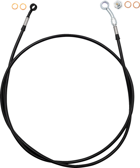 FBI Fat Baggers EZ Install Brake Line for 2008-2026 Harley-Davidson Touring - FLTR '15-'25 / FLHR '14-'25 / Black Braid / 66"