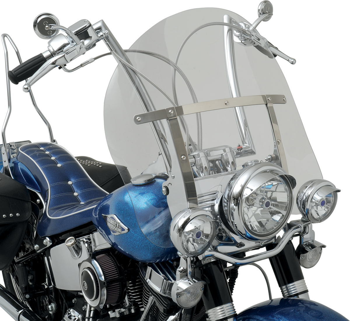 Klock Werks Flare Billboard Windshield for 86-17 FLSTC/FLSTF/FLSTN Softail - Clear / 17"