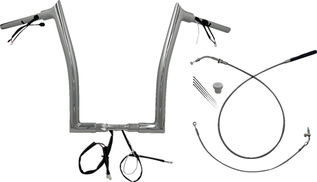 FBI Fat Baggers 1-1/2" EZ Pointed Top Pre-Wired Handlebars for FLTR '23-'26 - Chrome / 16"