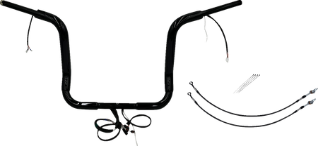 FBI Fat Baggers Wired 1-1/2" Round Top Handlebar Kits for FLH/X '14-'15 - Black / 14"