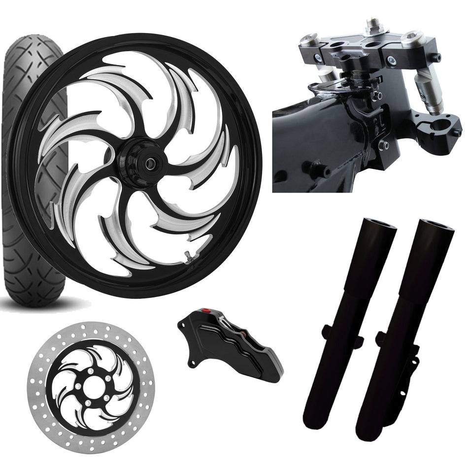 RC 26 Assault Eclipse Wheel Tire Neck Rake Front End Package Harley Single Side