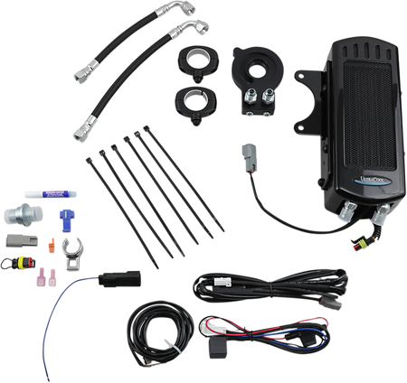 UltraCool SMT8-1G Frame Mount Oil Cooler Kit with Fan for 2017-2023 Harley-Davidson Touring & Trike - Gloss Black