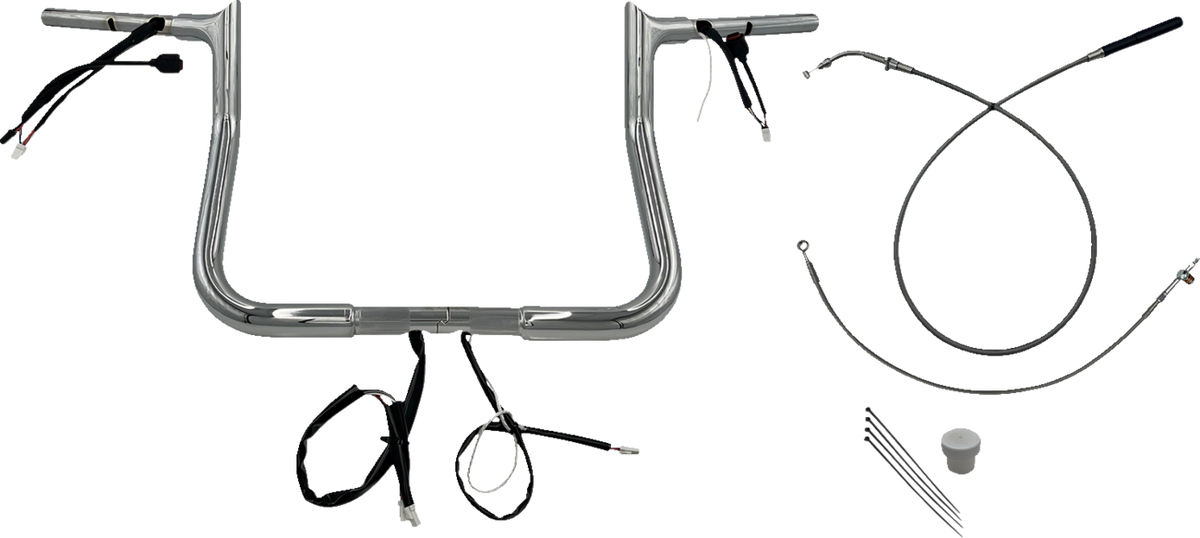 FBI 1-1/4" EZ Pointed Top Pre-Wired Bars for 24-25 FLHX, 25 FLHXU, 23-25 FLHXSE - Chrome / 11"