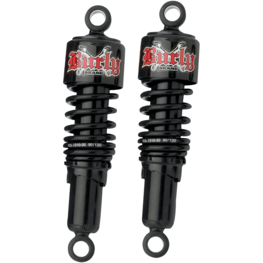 Burly Brand Black Slammer Rear Suspension Shocks 10.5 Harley FLH/T 84-16