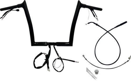 FBI 1-1/4" EZ Pointed Top Pre-Wired Handlebars for 24-25 FLTRX, 23-25 FLTRXSE - Black / 12"