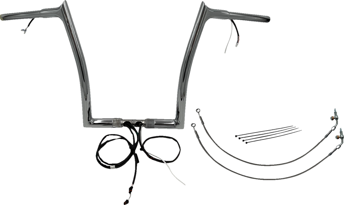 FBI Fat Baggers Wired 1-1/4" Pointed Top Handlebar Kits for 15 FLTRX/S - Chrome / 14"