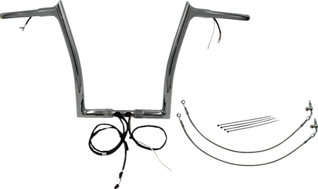 FBI Fat Baggers Wired 1-1/4" Pointed Top Handlebar Kits for 15 FLTRX/S - Chrome / 14"