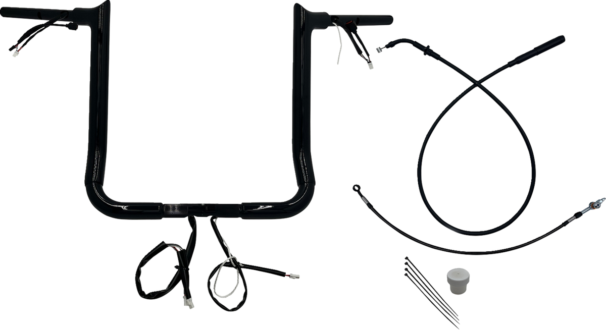 FBI Fat Baggers Wired 1-1/2" Pointed Top Handlebar Kits for FLH/X '23-'26 - Black