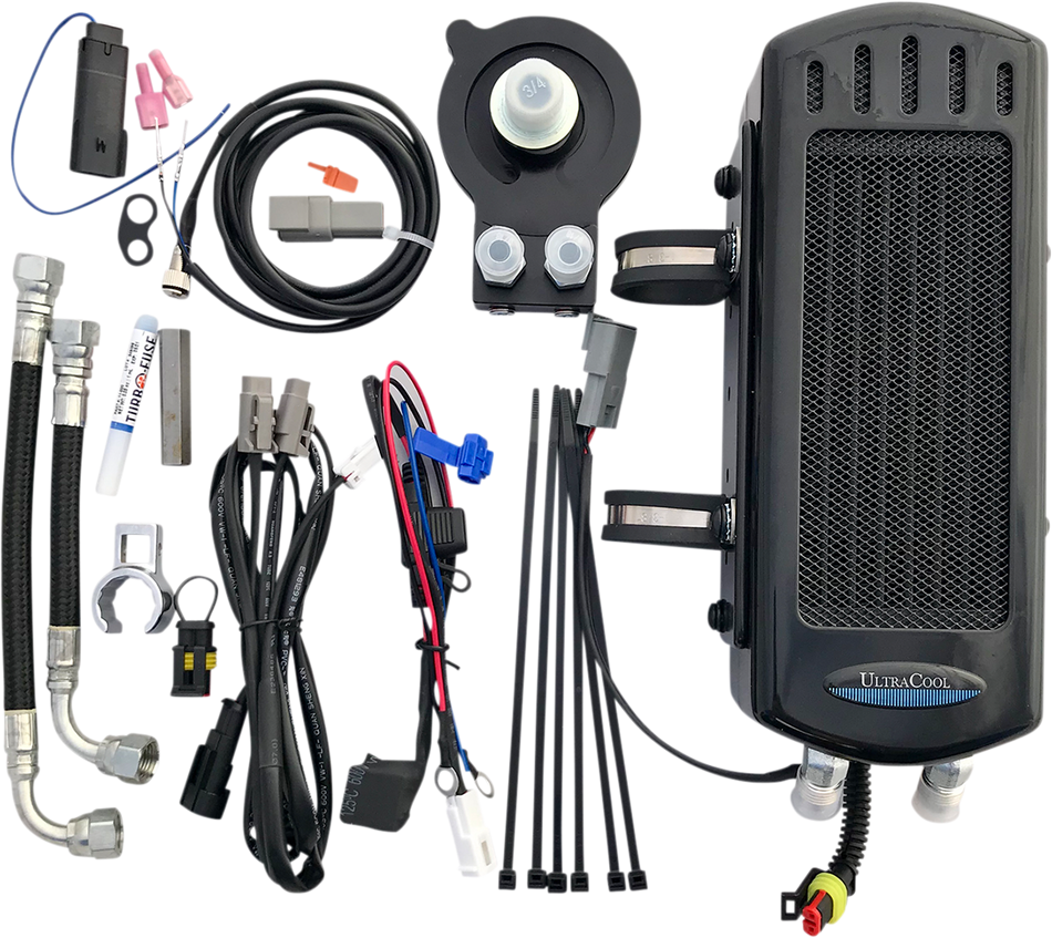 UltraCool SMS8-1 3.0 Side Mount Oil Cooler Kit with Fan for 2018-2025 Harley-Davidson Softail