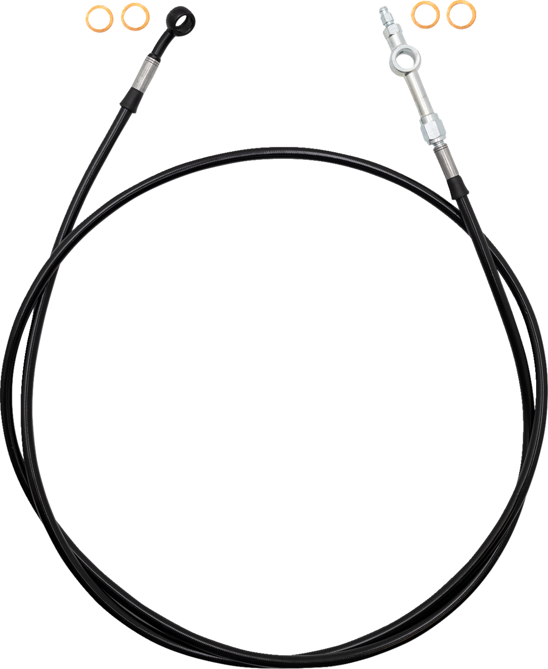 FBI Fat Baggers EZ Install Brake Line for 2008-2026 Harley-Davidson Touring - FLTR '08-'13 / FLHR '08-'13 / Black Braid / 60"