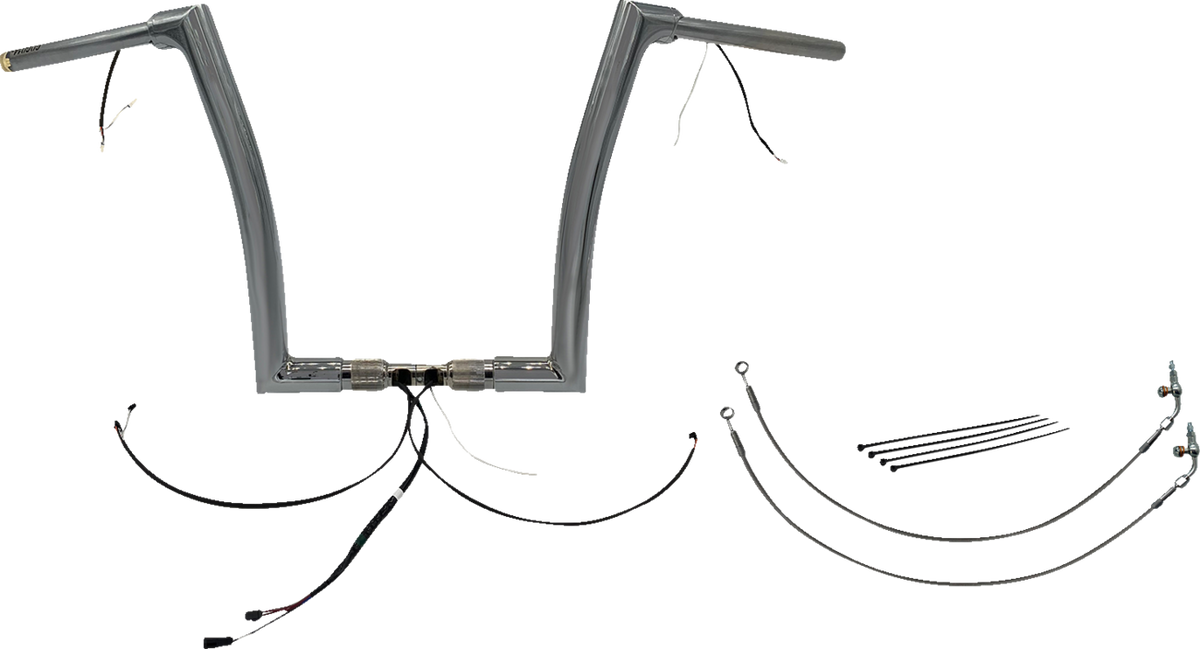 FBI Fat Baggers Wired 1-1/2" Flat Top Handlebar Kits for FLTR '15 - Chrome / 14"