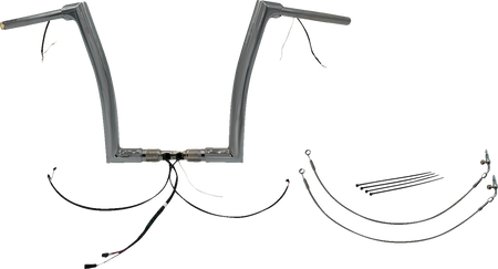 FBI Fat Baggers Wired 1-1/2" Flat Top Handlebar Kits for FLTR '15 - Chrome / 14"