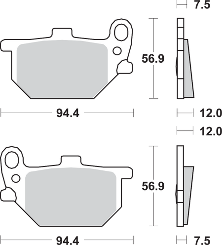 SBS Street Ceramic Organic Brake Pads for Select 2000-2017 Victory Models