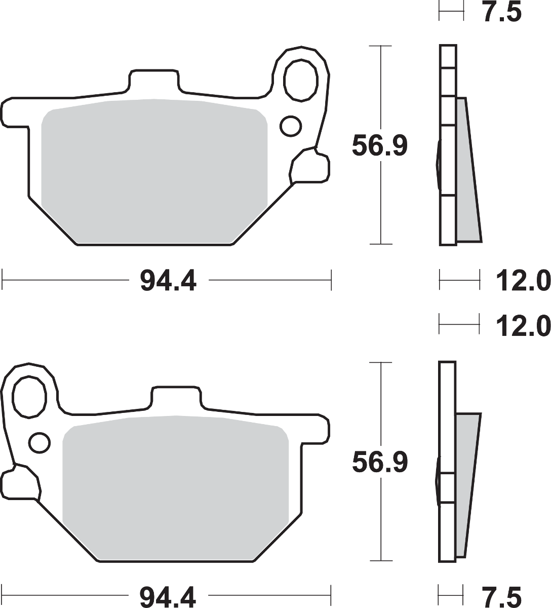 SBS Street Ceramic Organic Brake Pads for Select 1972-2026 Kawasaki Models