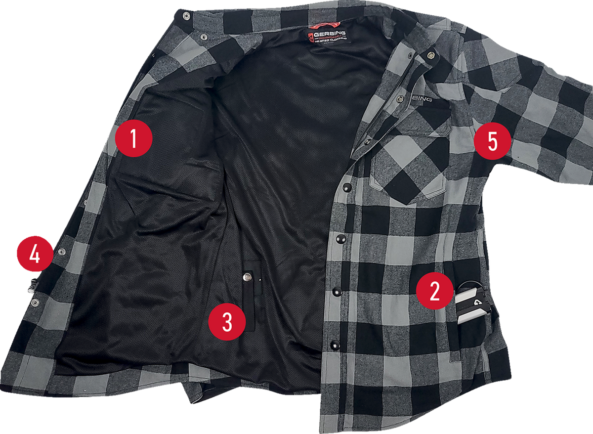 Gerbing Heated Clothing 7V Battery Powered Heated Flannel Shirt