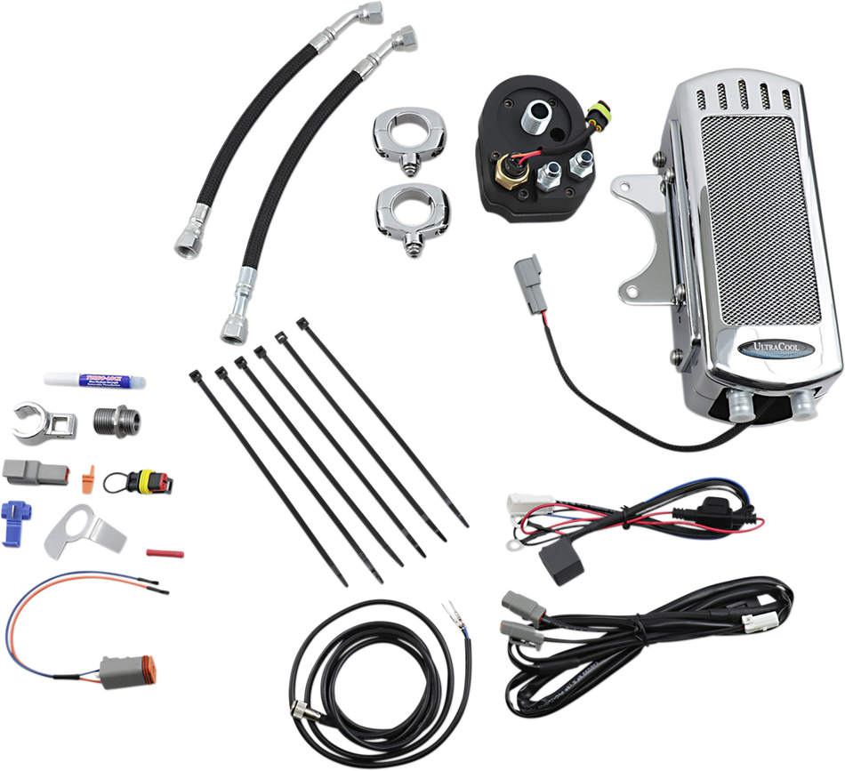 UltraCool SMT-1 Side Mount Oil Cooler Kit with Fan for 1984-2008 Harley-Davidson Touring & FXR