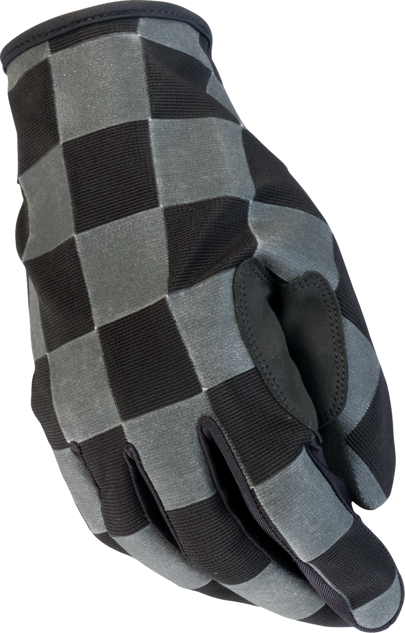 Z1R Reflective Checker Motorcycle Gloves - Black