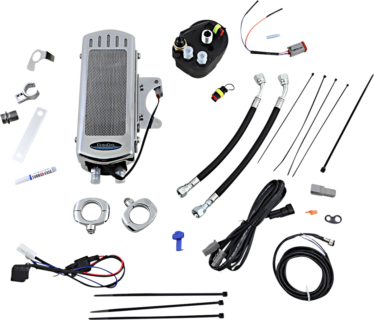 UltraCool SMT-2CSS Oil Cooler Kit for 2009-2016 Harley-Davidson Touring & Trike - Chrome