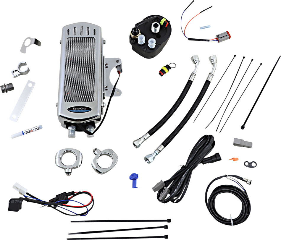 UltraCool SMT-2CSS Oil Cooler Kit for 2009-2016 Harley-Davidson Touring & Trike - Chrome
