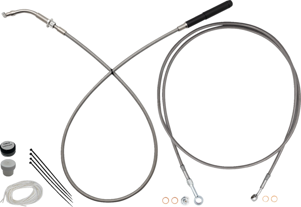 FBI EZ Install Upper Clutch Kit - Full Length for 2015-2026 H-D Touring - FLTR '15-'26 / Braided Stainless Steel / 14"