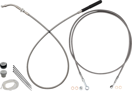 FBI EZ Install Upper Clutch Kit - Full Length for 2015-2026 H-D Touring - FLTR '15-'26 / Braided Stainless Steel / 14"