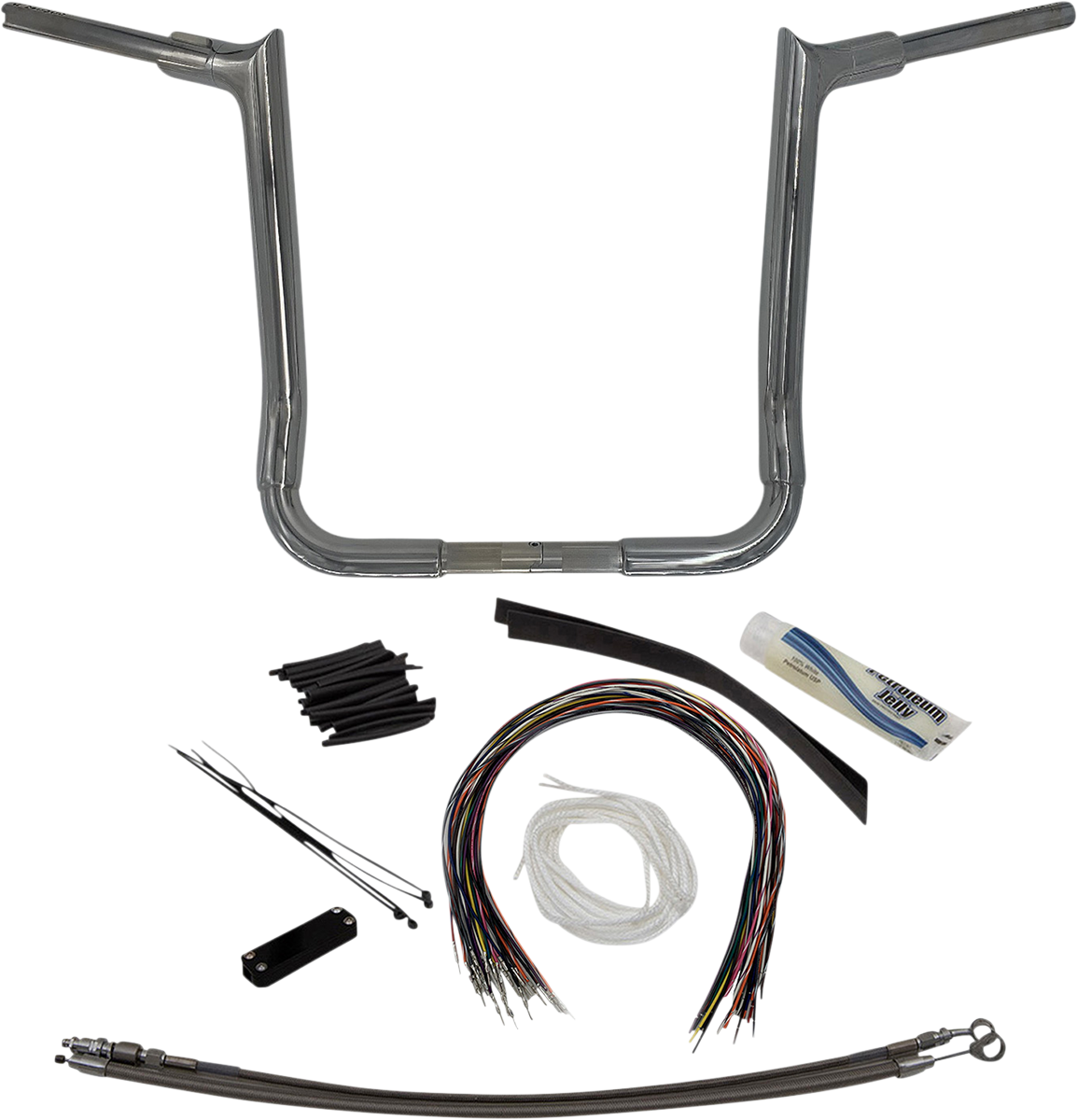 FBI Fat Baggers 1-1/2" EZ Pointed Top Handlebar Kits for FLH/X '08-'13 - Chrome / 16"
