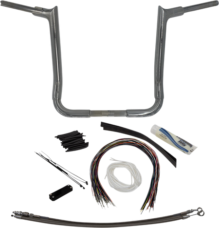FBI Fat Baggers 1-1/2" EZ Pointed Top Handlebar Kits for FLH/X '08-'13 - Chrome / 16"