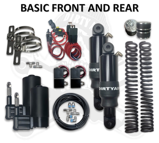 Dirtyworks Dirty Air Basic Front & Rear Air Suspension System for Harley Touring