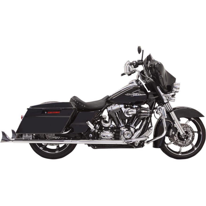 Bassani 1F27E33 Chrome 33" Fishtail Slip On Mufflers w/ Baffle H-D Touring 95-16