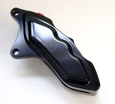 HHI Hawg Halters 6 Piston Black Left Side Caliper Harley Big Twin 13" 00-20