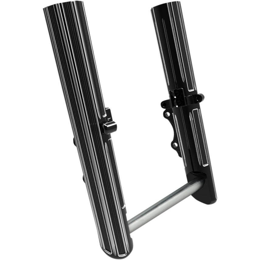 Arlen Ness 10 Gauge Hot Legs Black Single Side Disc Lower Sliders Harley 00-07