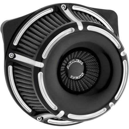 Arlen Ness Inverted Slot Track Black Cut Stage 1 Air Cleaner Harley FLH/T '08-'16