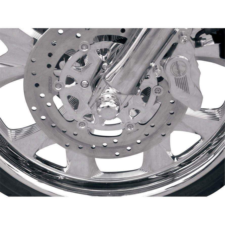 Covingtons Customs Chrome Dimpled Front Axle Caps Harley 07-17 Softail FLH FXDWG