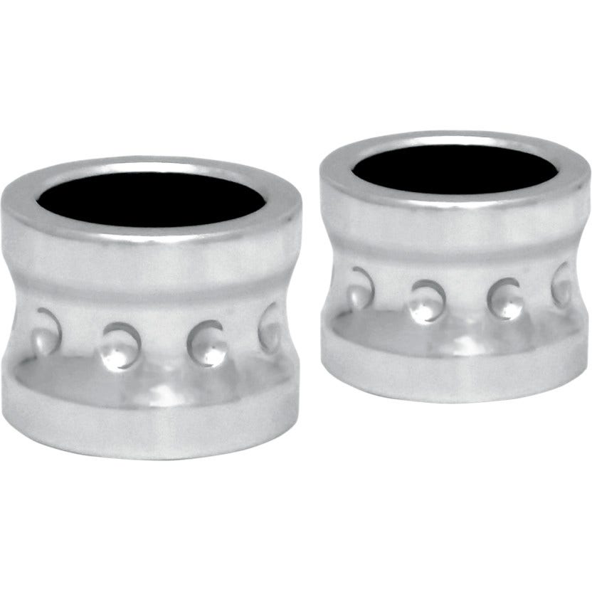 Covingtons Customs Chrome Dimpled Front Axle Spacers Harley FLH 08-17 W/O ABS