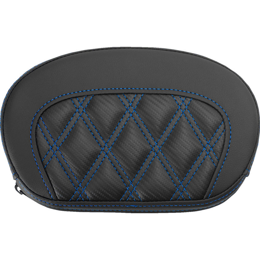 Saddlemen Mini Contour Sissy Bar Pad, Carbon Fiber Lattice Stitch, Harley-Davidson