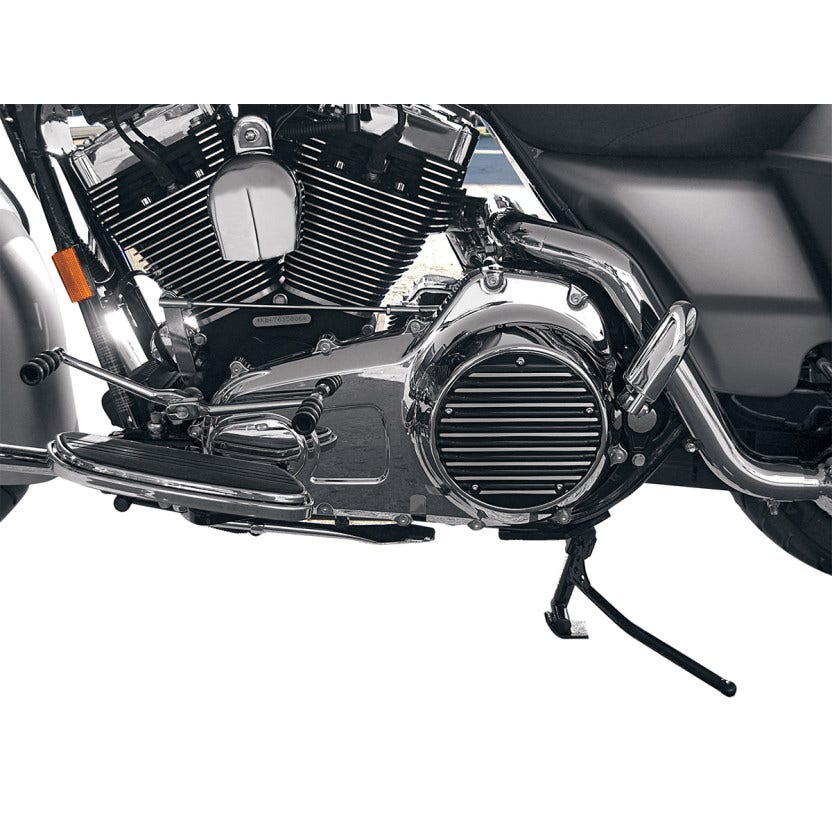Covingtons Gloss Black Finned CNC Machined Derby Cover Harley Twin Cam 99-17