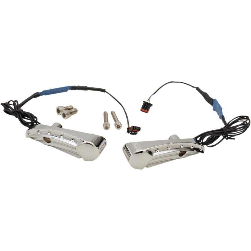 Covingtons Customs Chrome Flush Front Billet Turn Signals Harley FLTR 15-17