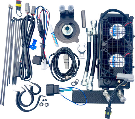 UltraCool SMT8-8N Naked Oil Cooler Kit with Dual Fans for 2023-2026 Harley-Davidson Touring & Trike - Black
