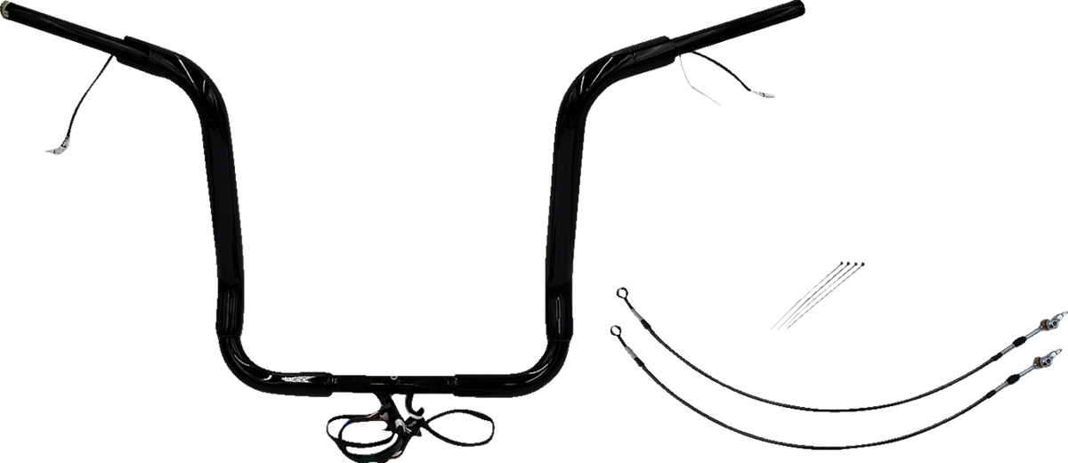 FBI Fat Baggers Wired 1-1/2" Round Top Handlebar Kits for FLH/X '16-'20 - Black / 16"