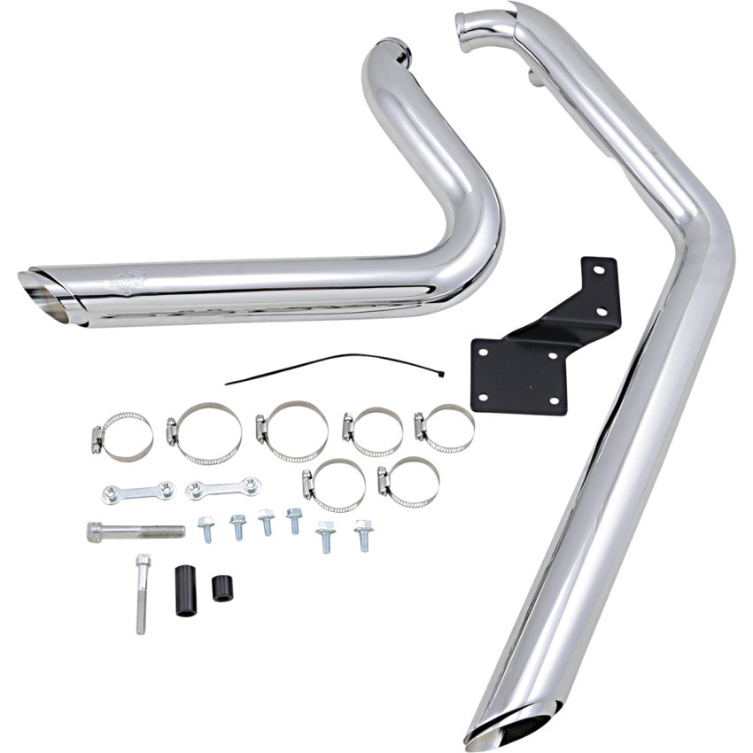Vance & Hines 17222 Shortshots Staggered Exhaust System - Chrome - Harley Softail