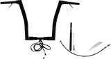 FBI Fat Baggers Wired 1-1/2" Flat Top Handlebar Kits for FLTR '21-'25 - Black / 16"
