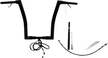 FBI Fat Baggers Wired 1-1/2" Flat Top Handlebar Kits for FLTR '21-'25 - Black / 16"