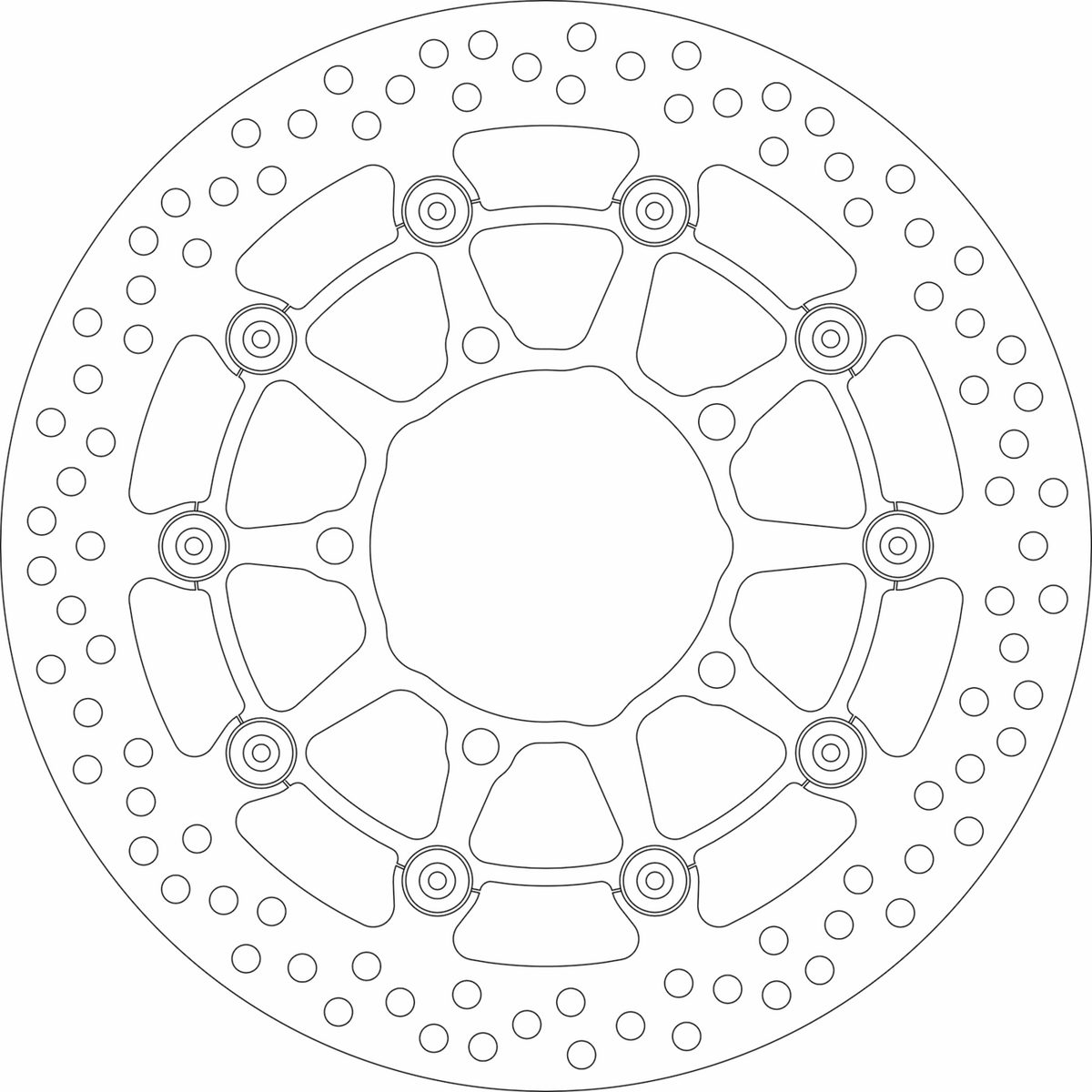 SBS Floating Performance Brake Rotors for Select 1984-2024 Kawasaki, Suzuki, Victory & Yamaha Models