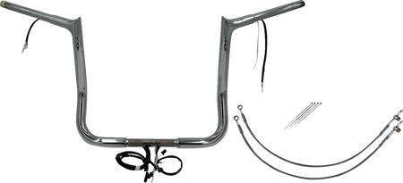 FBI Wired 1-1/4" Pointed Top Handlebar Kits for 16-20 FLHT/FLHX & Trike - Chrome / 14"