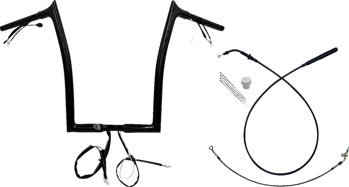 FBI 1-1/4" EZ Pointed Top Pre-Wired Handlebars for 24-25 FLTRX, 23-25 FLTRXSE - Black / 16"