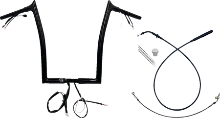FBI 1-1/4" EZ Pointed Top Pre-Wired Handlebars for 24-25 FLTRX, 23-25 FLTRXSE - Black / 16"