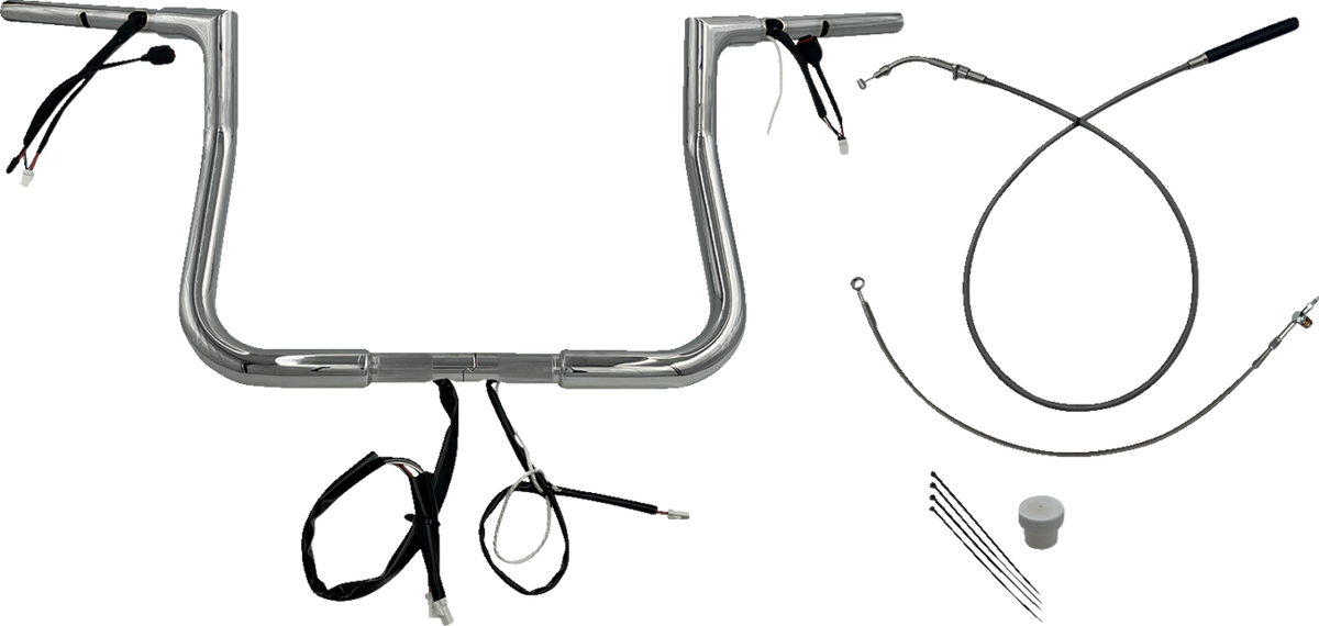 FBI 1-1/4" Flat Top Pre-Wired Handlebars for 24-25 FLHX, 25 FLHXU, 23-25 FLHXSE - Chrome / 11"
