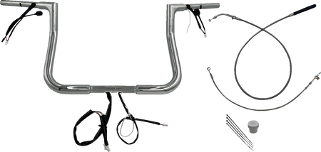 FBI 1-1/4" Flat Top Pre-Wired Handlebars for 24-25 FLHX, 25 FLHXU, 23-25 FLHXSE - Chrome / 11"