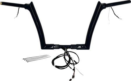 FBI Fat Baggers Wired 1-1/2" Pointed Top Handlebar Kits for FLTR '15 - Black / 12"